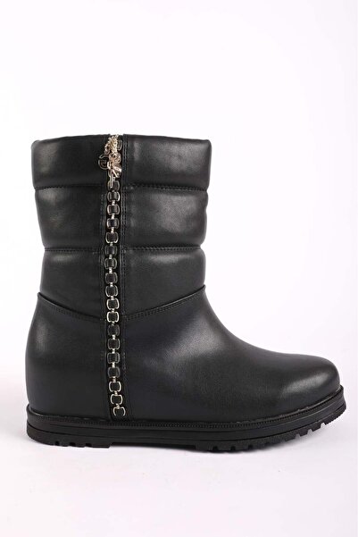 Hayati Arman Women's Chain Detailed Hidden Heeled Casual Sports Boots Black