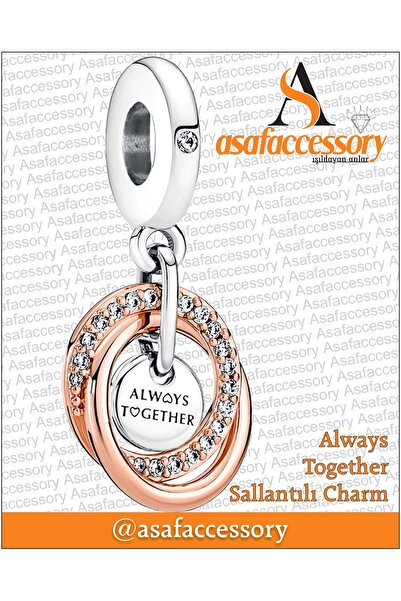 asaf Always together sallantılı charm | gümüş kaplama