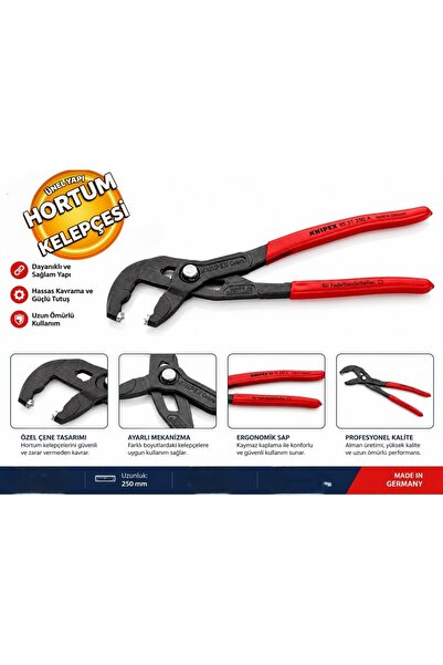 Knipex 85 51 250 A Hortum Kelepçe Pensesi