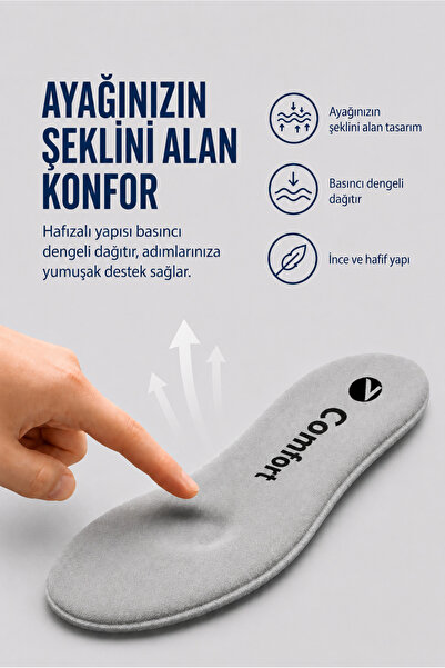 Active Team SG01 | Yumuşak Memory Foam Hafızalı, Günlük Ayakkabı Tabanı, Darbe Emici, Konforlu Iç Tabanlık