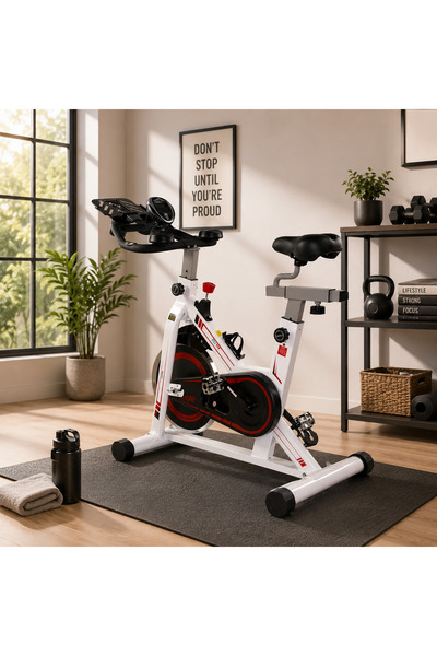 MY LIFE FITNESS AM200 دراجة تمارين ثابتة – مقاومة قابلة للتعديل – شاشة 5 وظائف – حمولة 150 كجم
