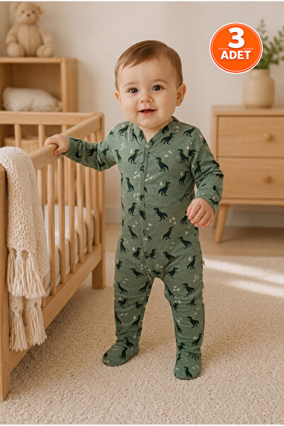 ZUMI BABY KIDS طقم من 3 قطع من ملابس الأطفال القطنية ذات الأكمام الطويلة والق...