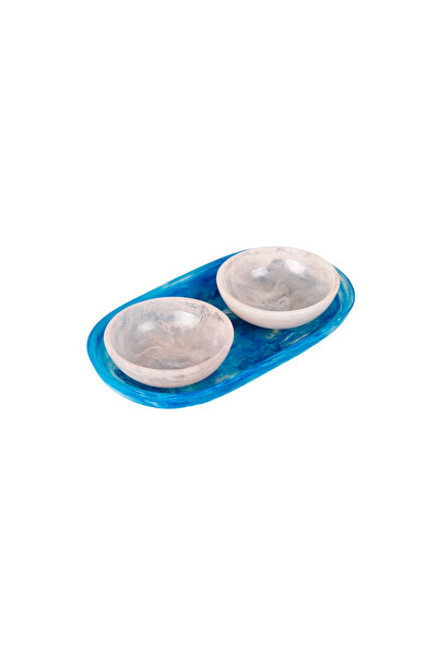 Blends Serene Bowls Set of 2 With Tray Blue & Pink