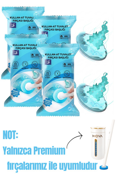 ModernEvAksesuar 32 Pieces (4 Packs) (Ocean) Premium Disposable Toilet Cleani...