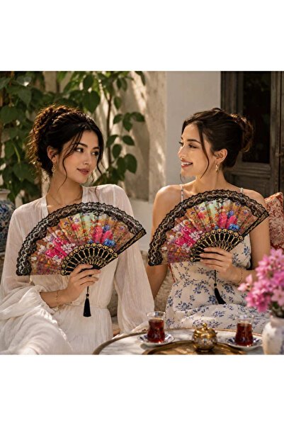 Demirhan 1 Adet Karışık Renk Yelpaze Taşınabilir Serinletici - Nostaljik
