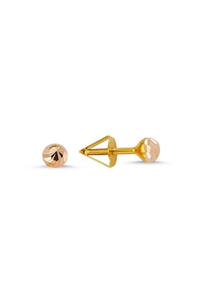 Sembol Gold Altın Çocuk Küpe 14 Ayar İğne