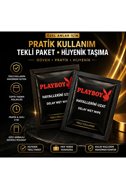 Playboy Erkeklere Özel Mendili - Kontrol ve Uzun Deneyim Gizli Gönderim (10 A...