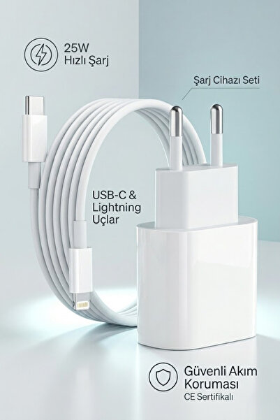 yumax 25W iPhone Uyumlu Hızlı Şarj Aleti + Type-C Lightning Kablo | Adaptör +...