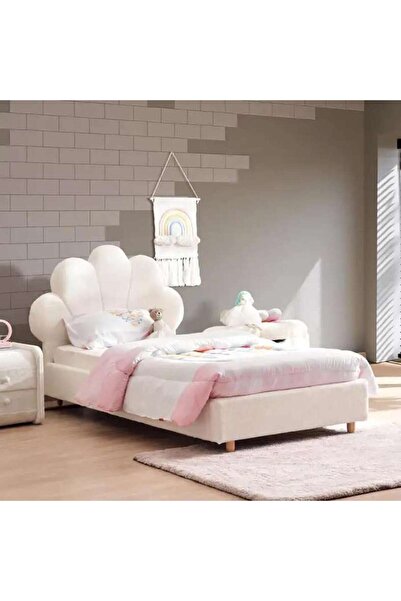 PAN HOME Floral Princess Kids Single Bed 120x200 Cm - Beige