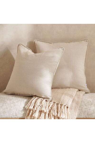 PAN HOME Velisha Pinstripe 2-peice Cushion Cover Set 50x50cm - Beige