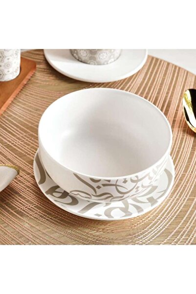 PAN HOME Izzet Calligraphy Porcelain Cereal Bowl Dia14cm -white