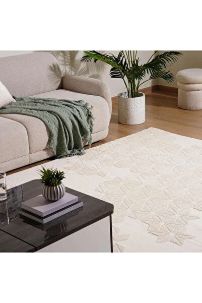 PAN HOME سجادة مورفو ذات نسيج مميز 200×290 سم - بيج