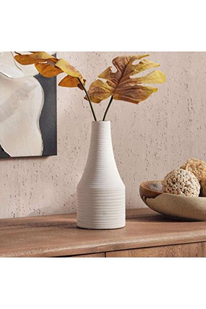 PAN HOME Liane Terracotta Vase 13.2x13.2x26cm - White