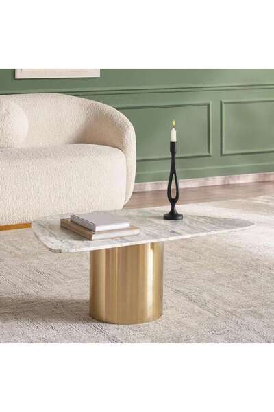 PAN HOME Sparonite Coffee Table Small - White & Gold