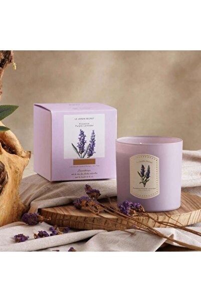 PAN HOME شمعة معطرة برائحة اللافندر من لي جاردن سيكريت بروفانس 400 جرام - لون...