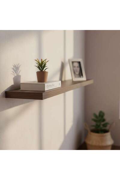 PAN HOME Floating Wall Shelf 24x4x120cm - Walnut
