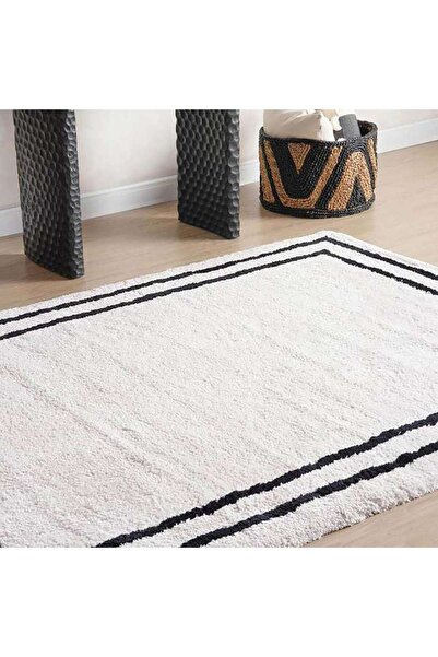 PAN HOME سجادة كينغزلاين الحديثة المخملية الملمس 200x290 سم - عاجي أسود