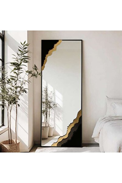 PAN HOME مرآة أرضية زخرفية من هادور مقاس 70×170 سم - بني داكن