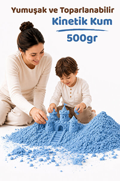 HEROES 500 Gr Mavi Kinetik Kum - Eğlenceli Akışkan Eğitici Kinetik Oyun Kumu ...