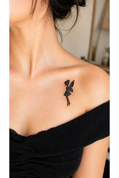 Generic Peri Silüeti Geçici Dövme Tiny Tattoo Minimal Siyah Tattoo Suya Dayan...