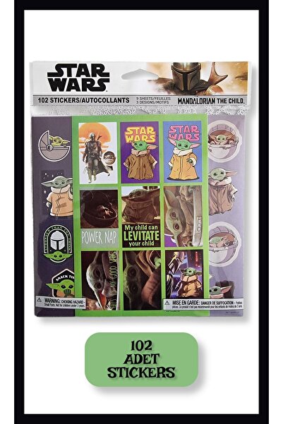 TOYFEST Star Wars The Mandalorian Baby Yoda Figür 108 Adet Stickers