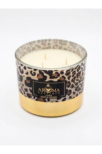 Aroma شمعة العنبر والورد الداكن - رائحة الفخامة والغموض