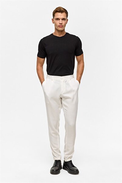 SÜVARİ Beyaz Slim Jogger Pantolon