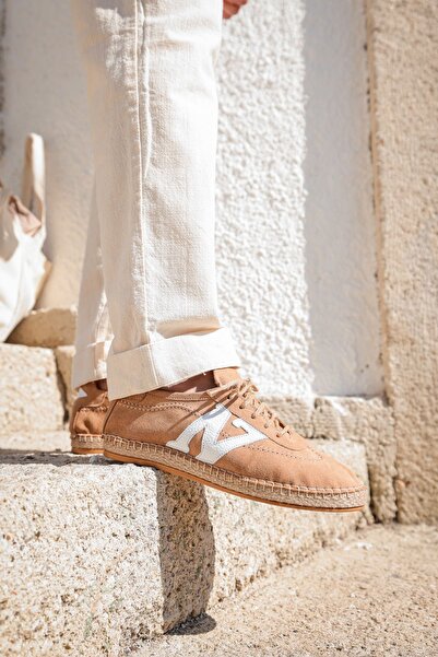 no7man Zakintos Genuine Leather Beige Men's Espadrilles