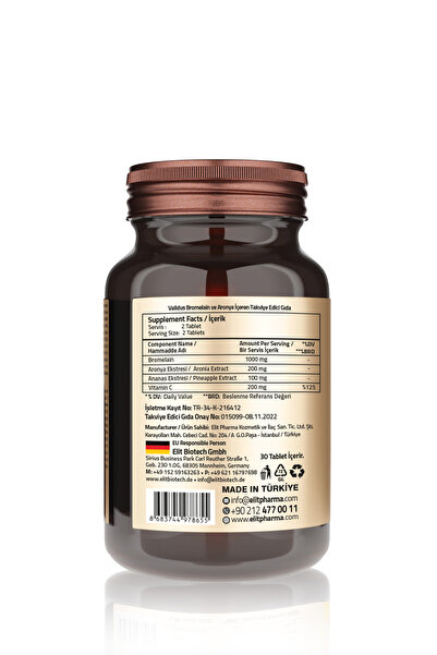 Validus Bromelain 1000 Mg 2400 Gdu Aronia 200 Mg 30 tablets