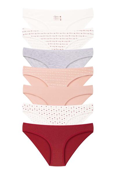 Dominant Chiloți de damă din bumbac colorați, tip BIKINI, pachet de 7