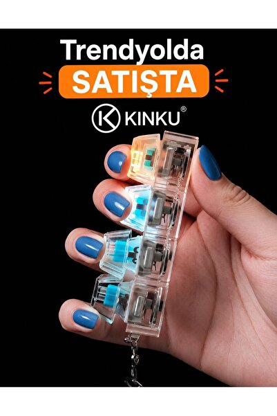 KİNKU Işıklı Klavye-Stres Giderici Anahtarlık - BLUE SWİTCH - Rastgele Renk G...