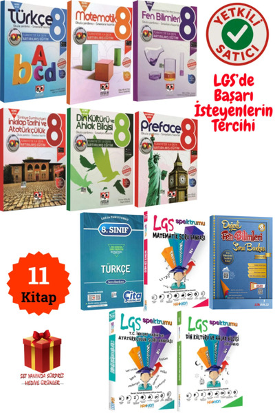Nitelik Yayınları 8. Sınıf Türkçe+Matematik+Fen+İnkılap+Din+İngilizce Konu Ki...