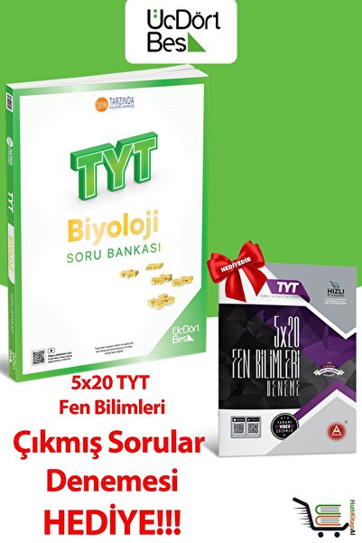 Üç Dört Beş Yayıncılık 2026 Model TYT Biyoloji Çıkmış Sorular Hediyeli!