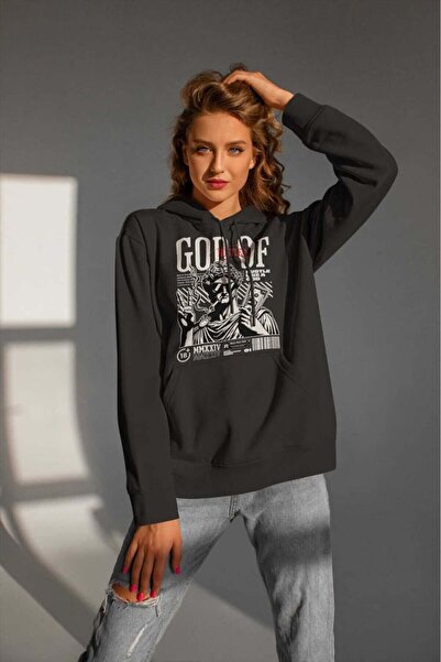 buzagi tasarım ürünleri Urban Streetwear Digital Print Hooded Unisex Sweatshirt