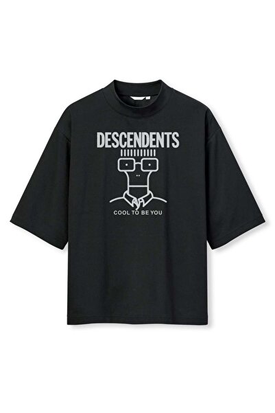 buzagi tasarım ürünleri Descendents Digital Print Oversize Black Unisex T-Shirt