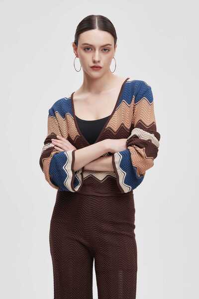 Livia Loose-Fit Long Knitted Short Blouse