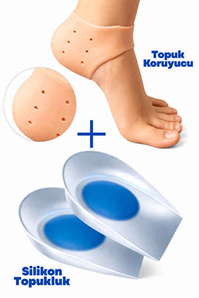 kırmed Silikon Topukluk Topuk Dikeni Tabanlık ve Topuk Koruyucu Silikon Çorab...