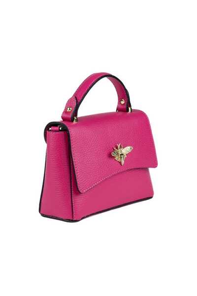 TORO NERO Geantă de damă din piele fuchsia Alesia