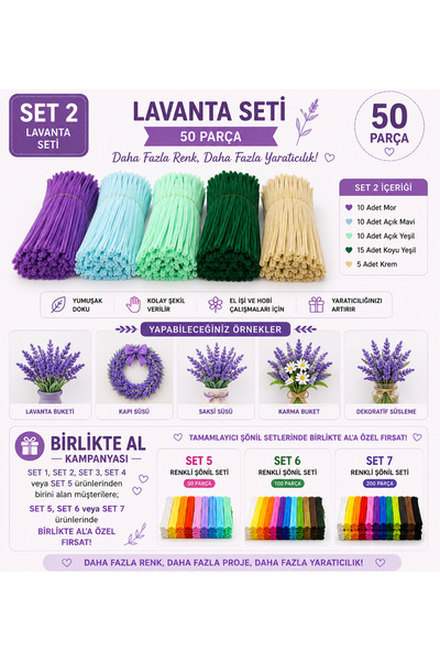 Akkaymak Sönil Setleri SET 2 - Lavanta Seti 50 Parça
