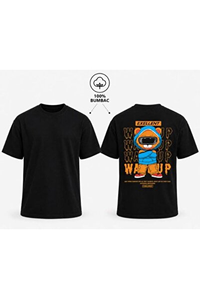 OEM Tricou bărbătesc supradimensionat, 100% bumbac, imprimeu animat cu ursule...