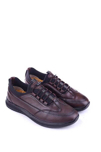 Papuçsepeti Papuç Sepeti 525 Genuine Leather Stretch Lace-Up Casual Men's Shoes