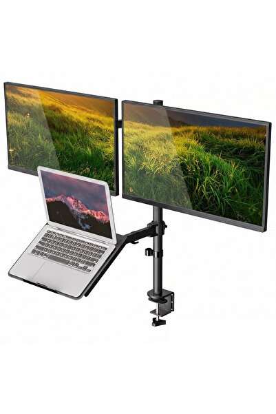 Ergoflex Ef75 Steel Design 2-8 Kg Triple Arm Lift 13"-27" Monitor & 10-17" La...