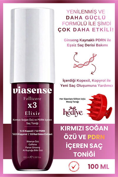 viasense PDRN ve Kırmızı Soğan Özü İçeren Dökülme Karşıtı ve Hızlı Uzamaya Ya...