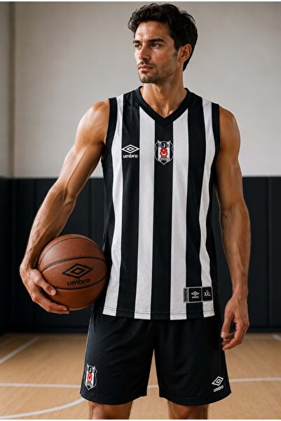 Kids Club Shoes Beşiktaş Umbro Erkek Basketbol Forması BEYAZ-SİYAH