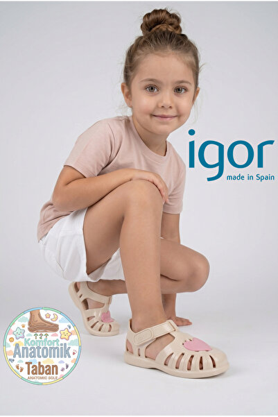 IGOR Tobby Gloss Love S10310 Kız Bebek & Çocuk Krem Sandalet