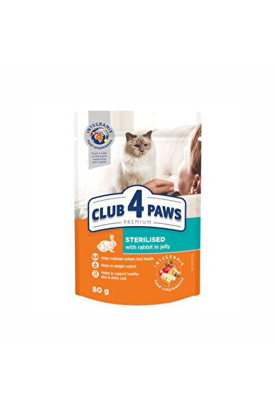 Club4Paws Club 4 Paws Hrană umedă premium pentru pisici sterilizate - cu iepu...