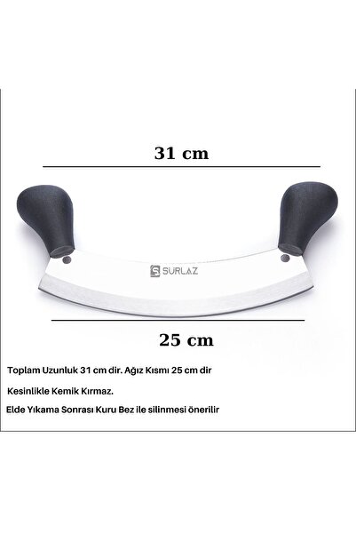 SürLaz Kıyma Pizza Bıçağı Satır Zırh Ezme Bıçak 31 Cm