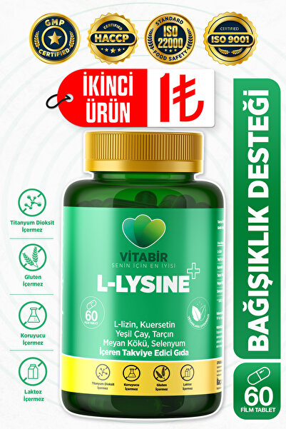 Genel Markalar VİTABİR L-Lysine+ Bağışıklık Desteği! |lizin,Kuersetin,yeşilça...