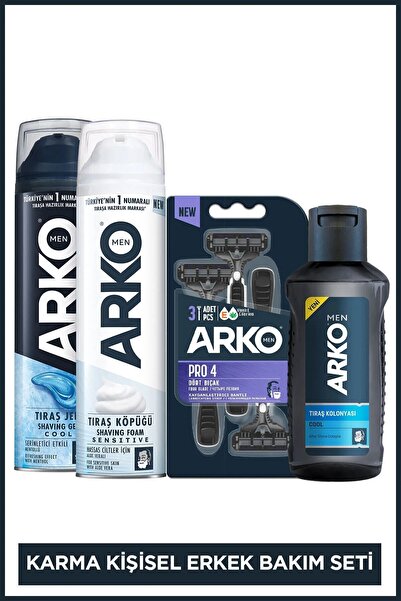 Arko Men Erkek Tıraş Tanişma Paketi (Tıraş Köpüğü,Tıraş Jeli,Tıraş Kolonyası,...