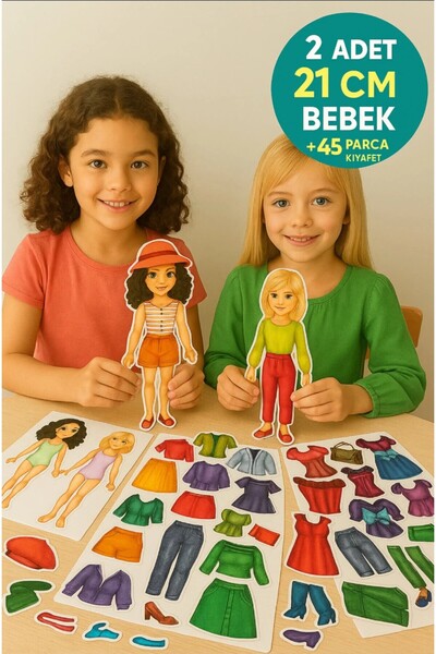 TOYFEST Lizzy Games Magnetic Girl Dress-Up Educational Play Set - 2 Model Dol...